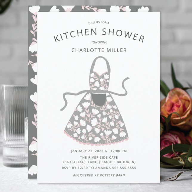 Invitation de douche nuptiale Floral Apron Kitchen (Créateur téléchargé)