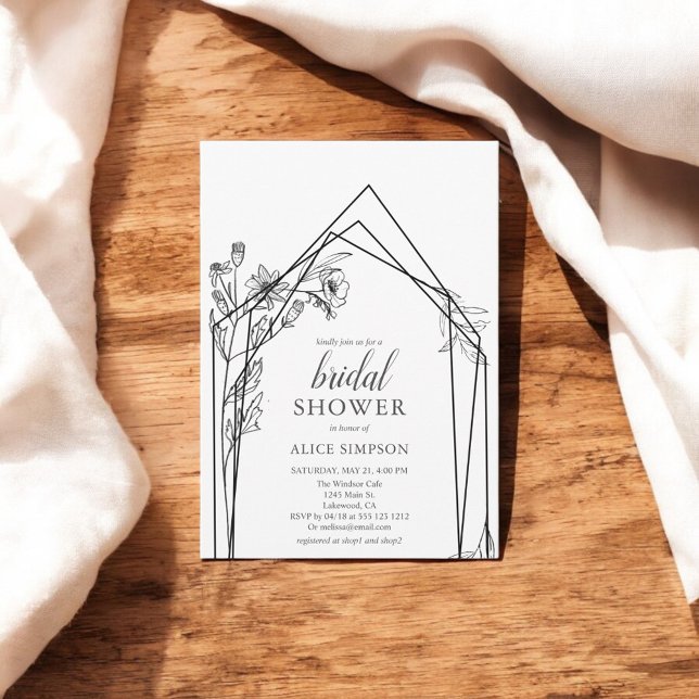 Invitation de douche nuptiale florale géométrique (Créateur téléchargé)