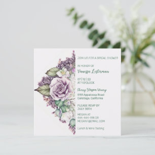 Invitation de douche nuptiale florale peinte