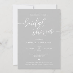Invitation de douche nuptiale Gray Elegant