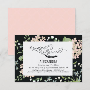 Invitation de douche nuptiale - Jardin, Fleur, Vin