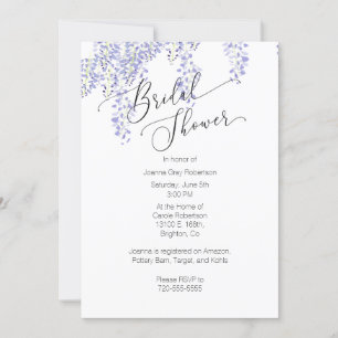 Invitation de douche nuptiale Lavender Wisteria