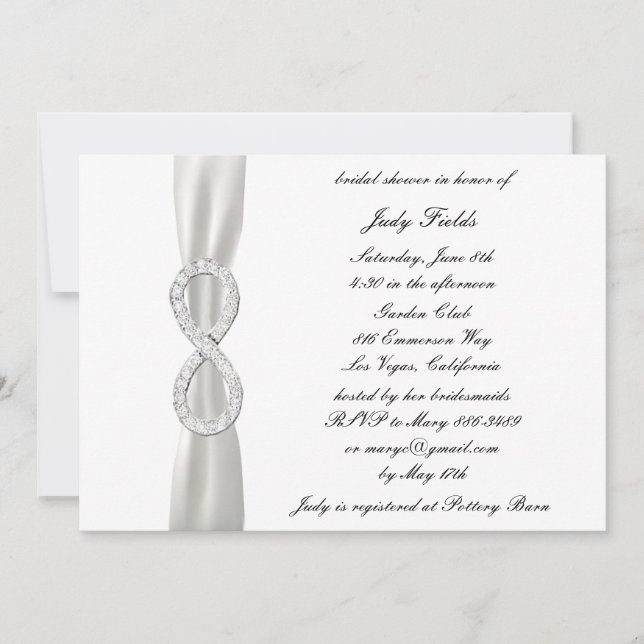 Invitation de douche nuptiale Mariage blanche Infi (Devant)