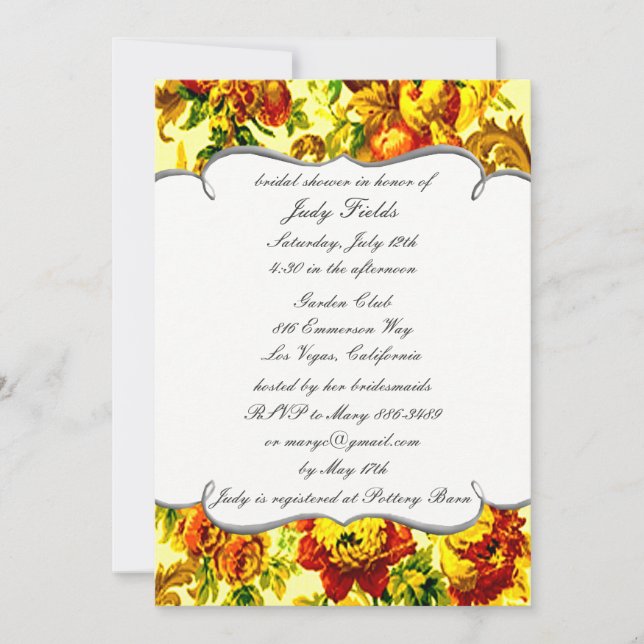 Invitation de douche nuptiale Mariage du printemps (Devant)