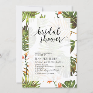 Invitation de douche nuptiale Mariage tropicale mo