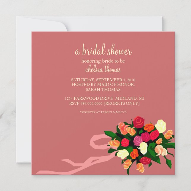 Invitation de douche nuptiale [Mauve] (Devant)