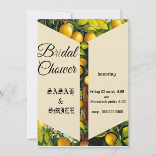 Invitation de douche nuptiale Modèle Lemon jaune M