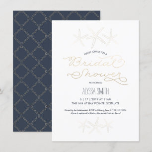 Invitation de douche nuptiale - Plage, Starfish, O