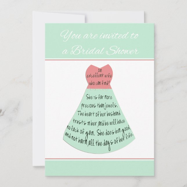 Invitation de douche nuptiale Proverbes d'excellen (Devant)