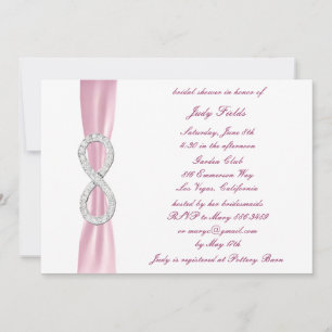 Invitation de douche nuptiale rose Diamond Infinit