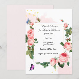 Invitation de douche nuptiale Rose vintage