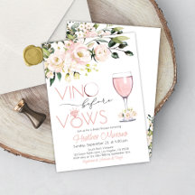 Invitation de douche nuptiale RoseGold Vino avant