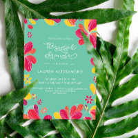 Invitation de douche nuptiale, Tropical, Hawaiian,