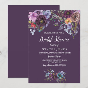 Invitation de douche nuptiale Turquoise violette