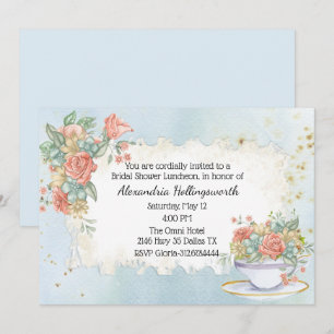 Invitation de douche nuptiale vintage en état de d