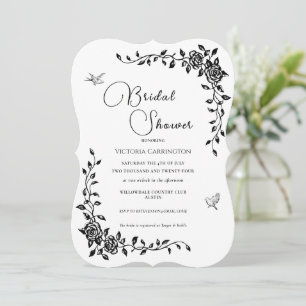 Invitation de douche nuptiale Vintage noire