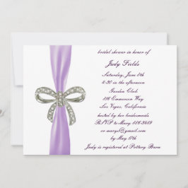 Invitation de douche nuptiale violette Diamond Bow