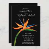 Invitation de douche Oiseau tropical des couples d