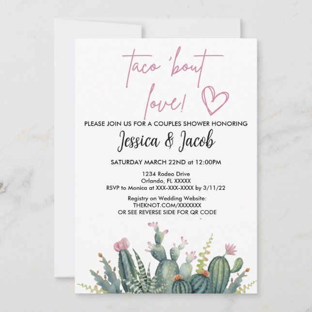 Invitation de douche pour couples (Devant)