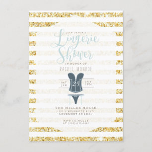 Invitation de douche vintage Lingerie Glam
