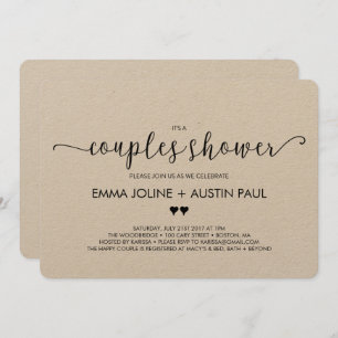 Invitation de douches nuptiales - Kraft