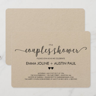 Invitation de douches nuptiales - Kraft