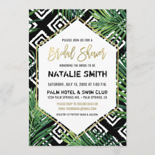 Invitation de douches nuptiales Tropical Palm Fron