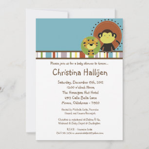 Invitation de douches Safari de Jungle Tales 5x7