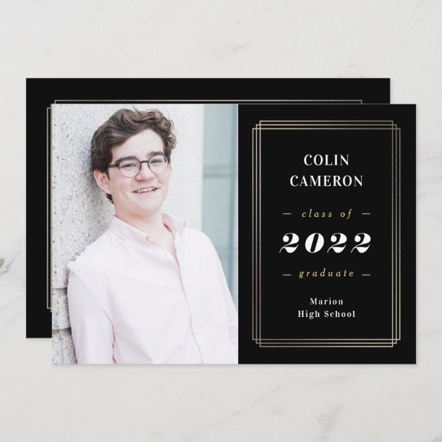 Invitation de Faire-part de graduation de la front (Devant / Derrière)