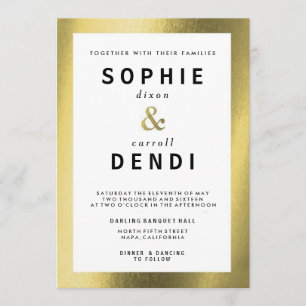 Invitation de Faire-part Mariage Gold Foil