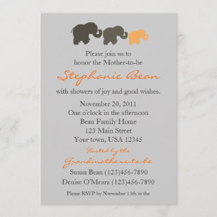 Invitation de famille d'éléphant