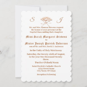 Invitation de fan victorien monogramme