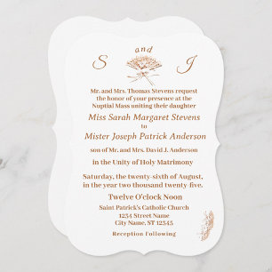 Invitation de fan victorien monogramme