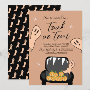Invitation de fantôme d'Halloween Trunk a Treat