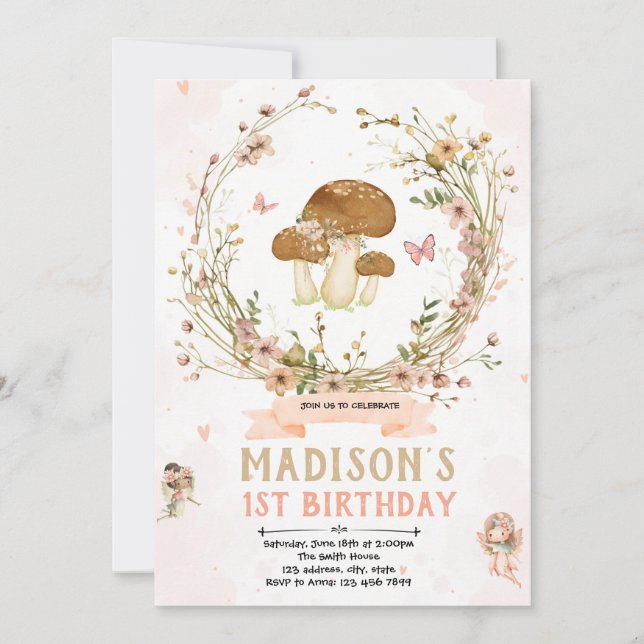 Invitation de fée fleur sauvage (Devant)