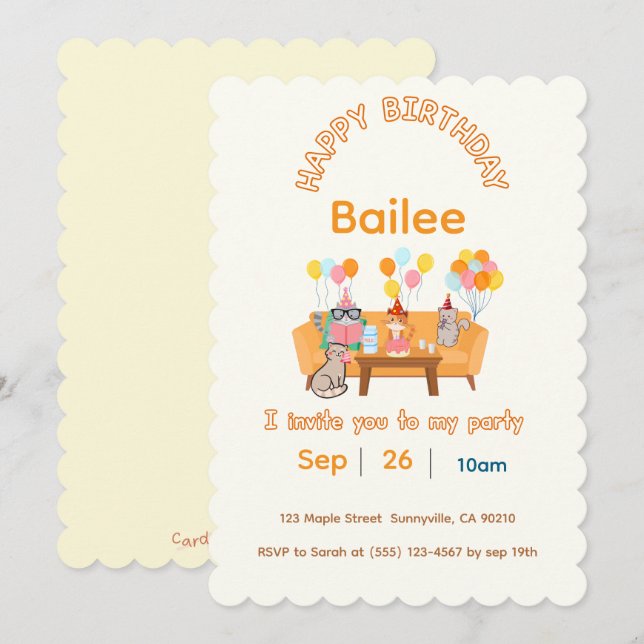 Invitation de fêtards heureux (Devant / Derrière)