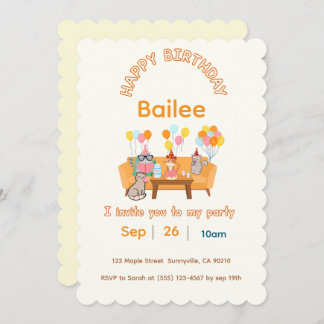 Invitation de fêtards heureux