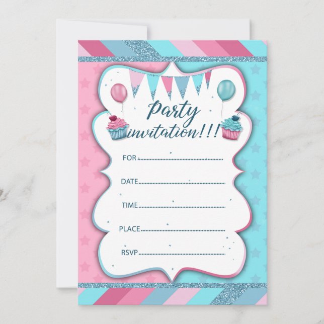 Invitation de fête à écrire à la main (Devant)