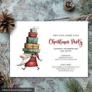 Invitation de fête à l'aquarelle de Père Noël exce