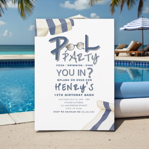Invitation de fête au bord de la piscine à l'aquar