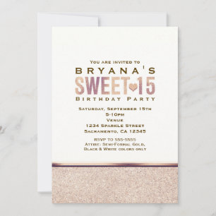 Invitation de fête au champagne en faux or rose po
