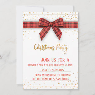 Invitation de fête au nœud écossais de Noël