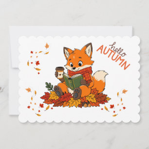 Invitation de fête automnale mignonne avec renard