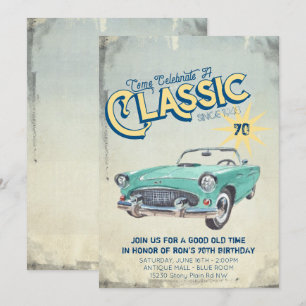 Invitation de fête avec affiche de garage vintage