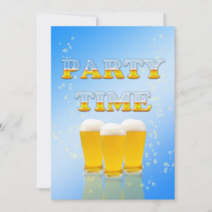 Invitation de fête avec verres de bière