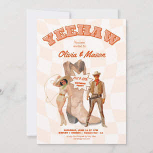 Invitation de fête conjointe Botte de Cowboy Occid