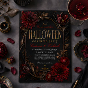 Invitation de fête costumée Halloween gothique Ros