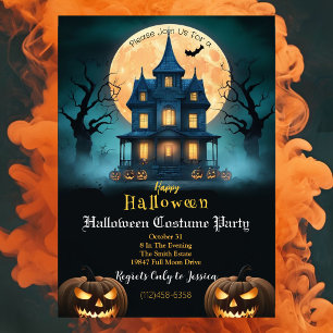 Invitation de fête costumée Halloween   Manoir han