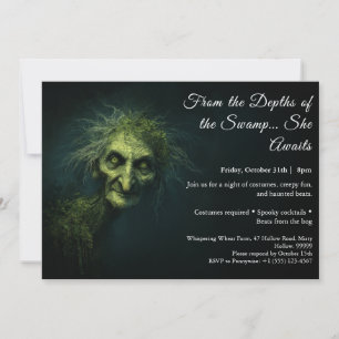 Invitation de fête costumée pour Halloween de sorc