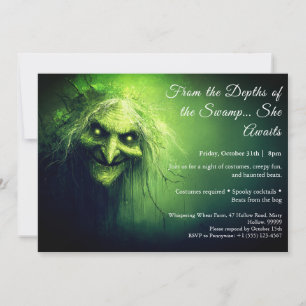 Invitation de fête costumée pour Halloween de sorc
